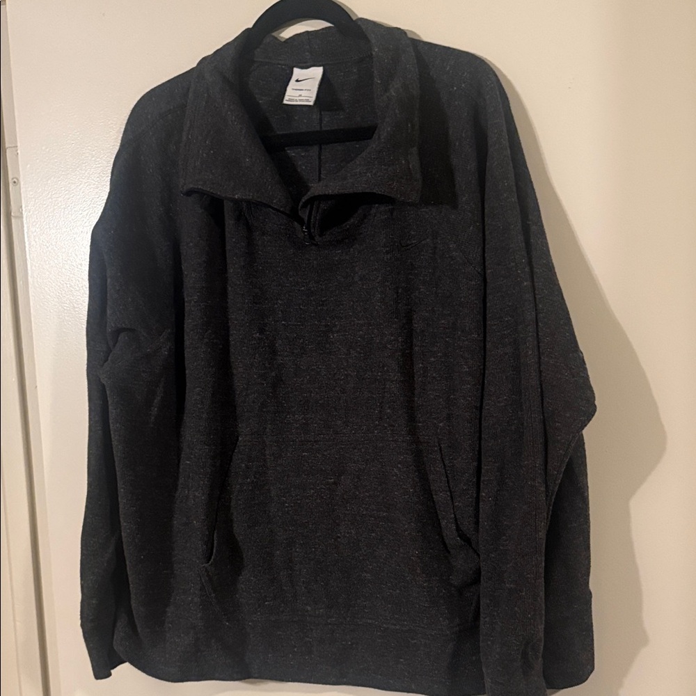Nike Men's Charcoal Zip-Up Sweater